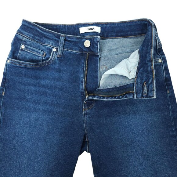 Mavi Jeans Cropped Capri Frayed Hem Size 27 Stretch Mid Rise Dark Wash Skinny - Picture 8 of 13